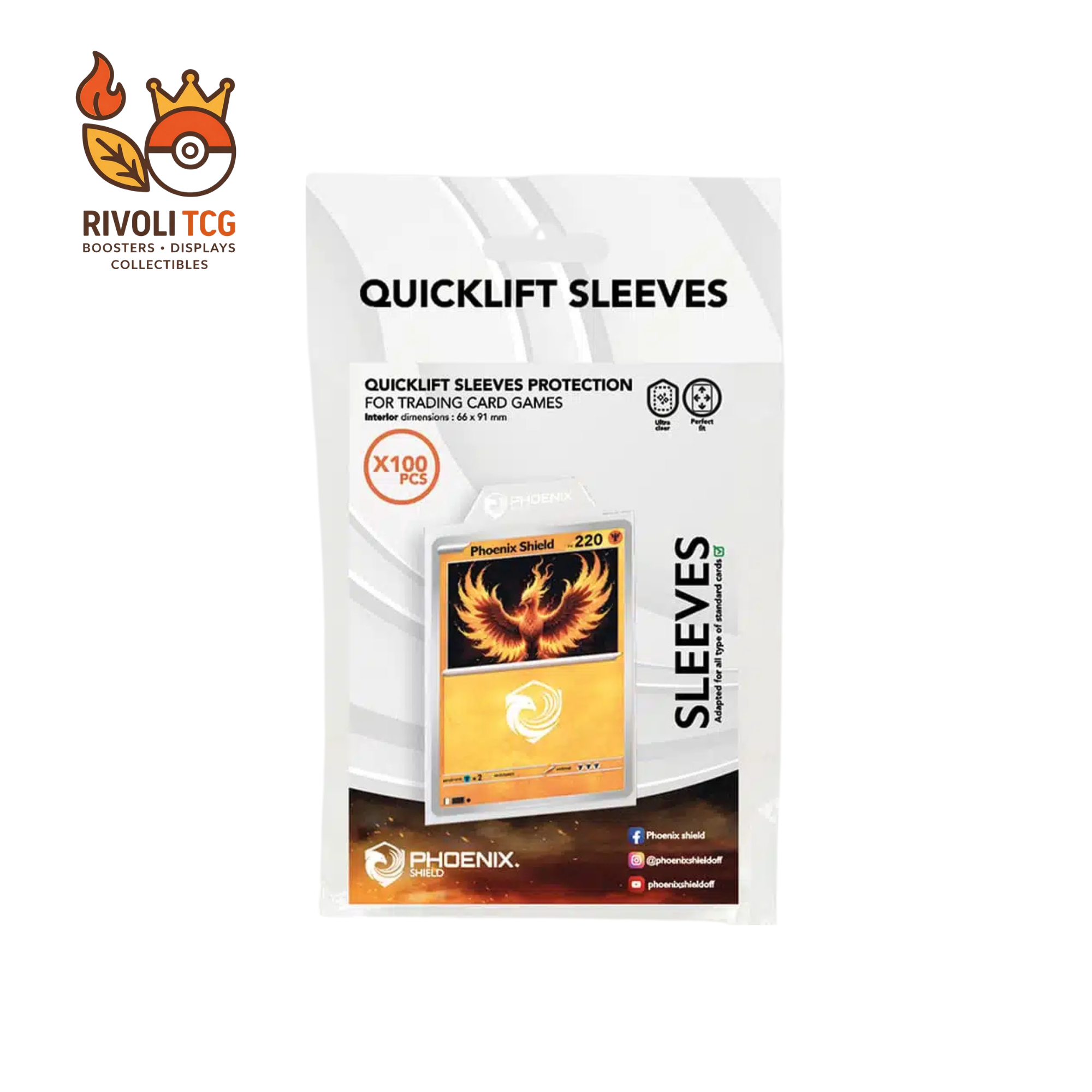 100 Sleeves languette protection - Phoenix Shield