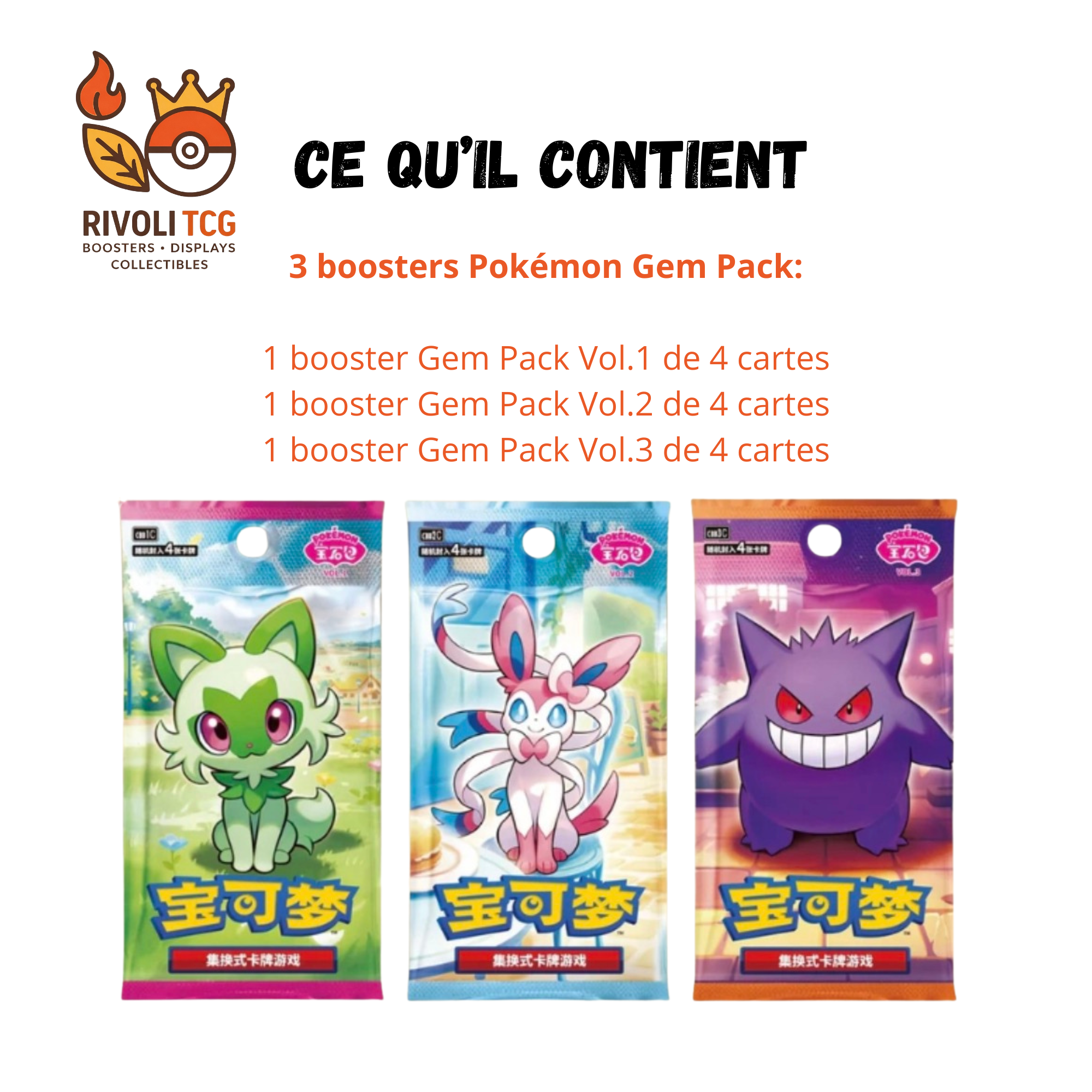 Pokémon TCG Chinois | Gem Pack Badge Set — 3 Boosters + Carte Promo + Badge