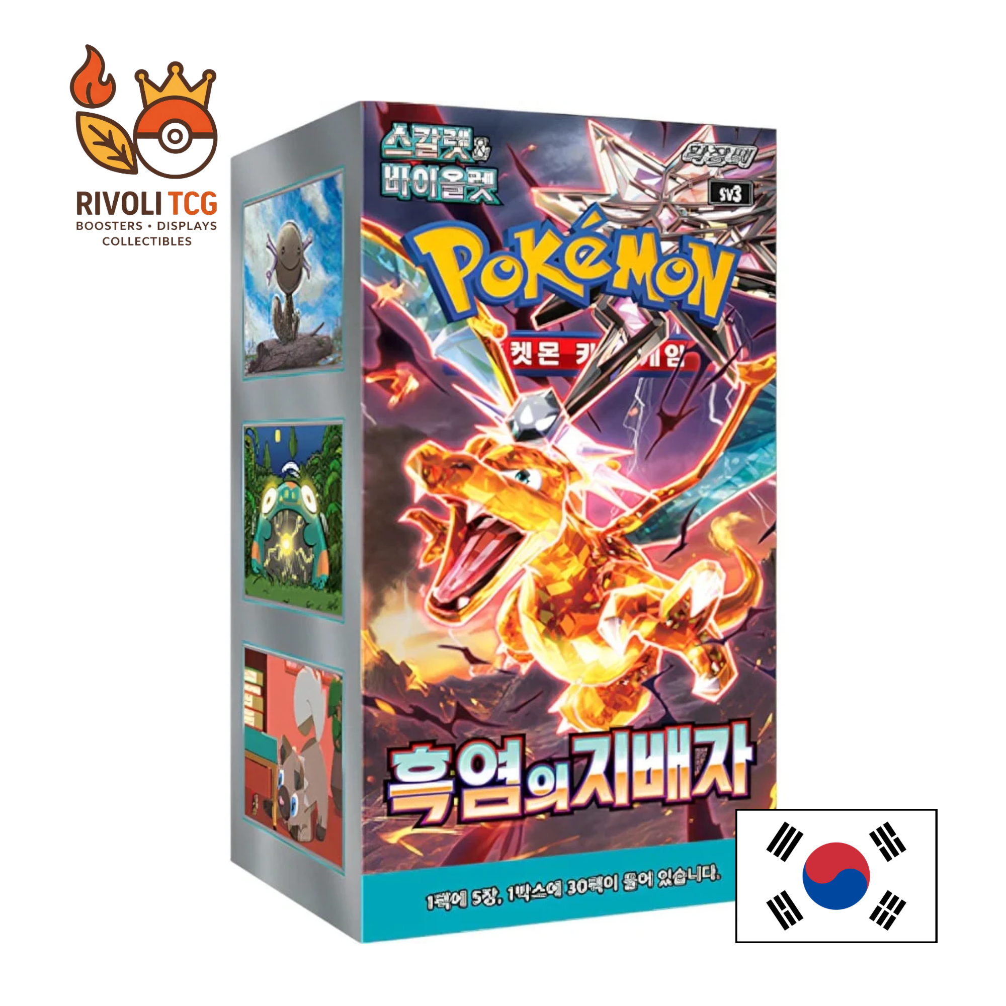 Display Pokémon JCC – Ruler of the Black Flame (SV3) – Version Coréenne – Boîte de 30 Boosters
