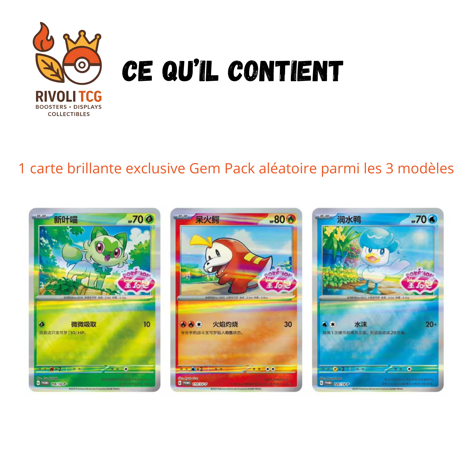 Pokémon TCG Chinois | Gem Pack Badge Set — 3 Boosters + Carte Promo + Badge